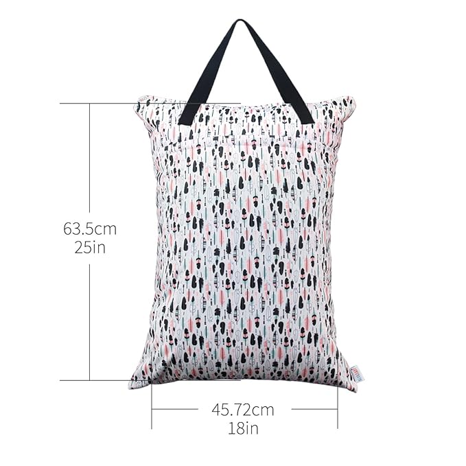 ALVABABY 2 Pack Large Wet Dry Bag Waterproof Hanging Cloth Diaper