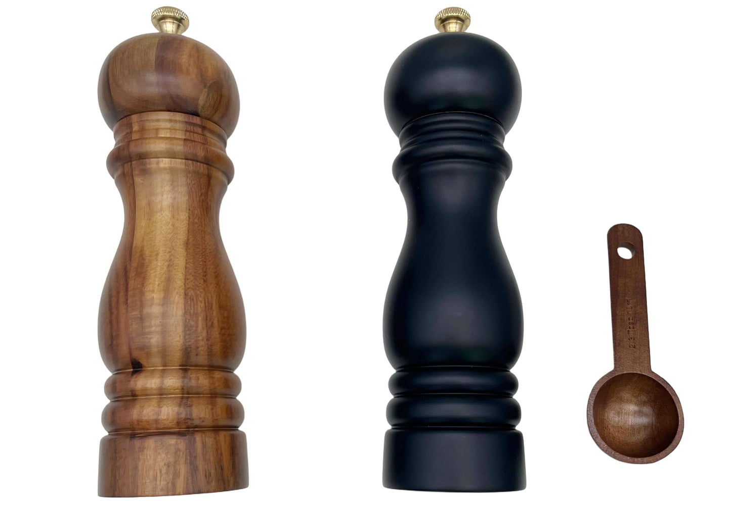 Guiyint Manual Salt and Pepper Mill Set, Beechwood Zirlion Style Grinders with Adjustable Coarse to Fine Grind, Zirlion Salt and Pepper Mills-Universal Classic Model