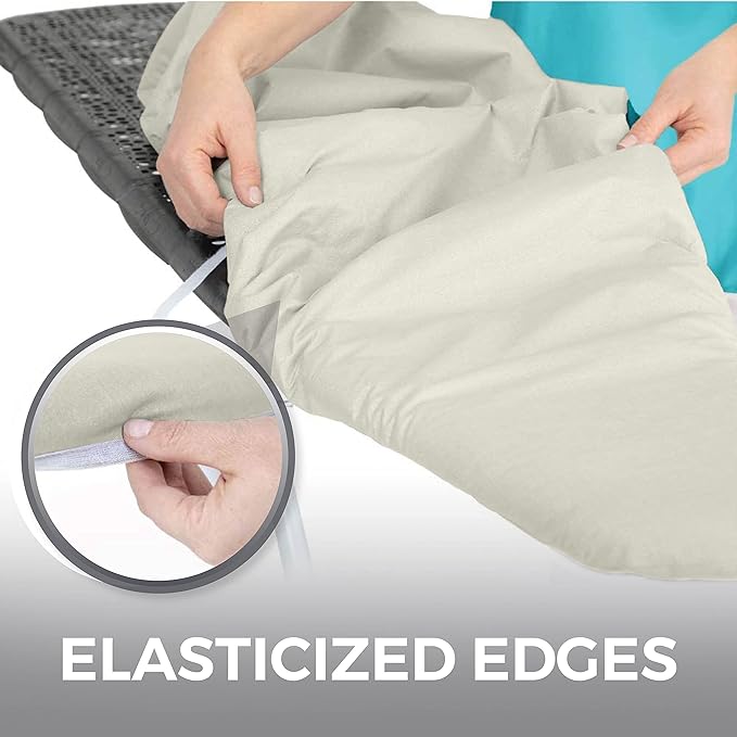 HOME GENIE Ironing Board Cover, Extra Thick Padding, Scorch Resistant Silicone