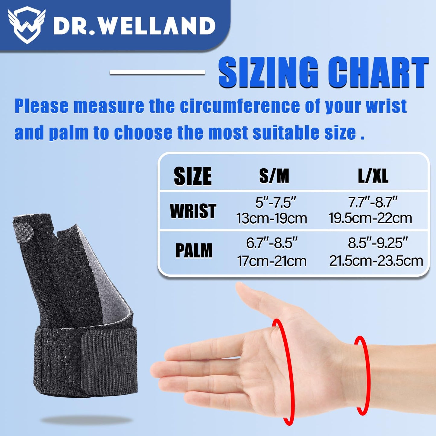 DRwelland Reversible Thumb & Wrist Stabilizer splint for BlackBerry Thumb, Trigger Finger, Pain Relief, Arthritis, Tendonitis, Sprained and Carpal Tunnel Supporting, Lightweight and Breathable S/M