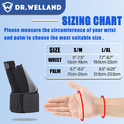 DRwelland Reversible Thumb & Wrist Stabilizer splint for BlackBerry Thumb, Trigger Finger, Pain Relief, Arthritis, Tendonitis, Sprained and Carpal Tunnel Supporting, Lightweight and Breathable S/M