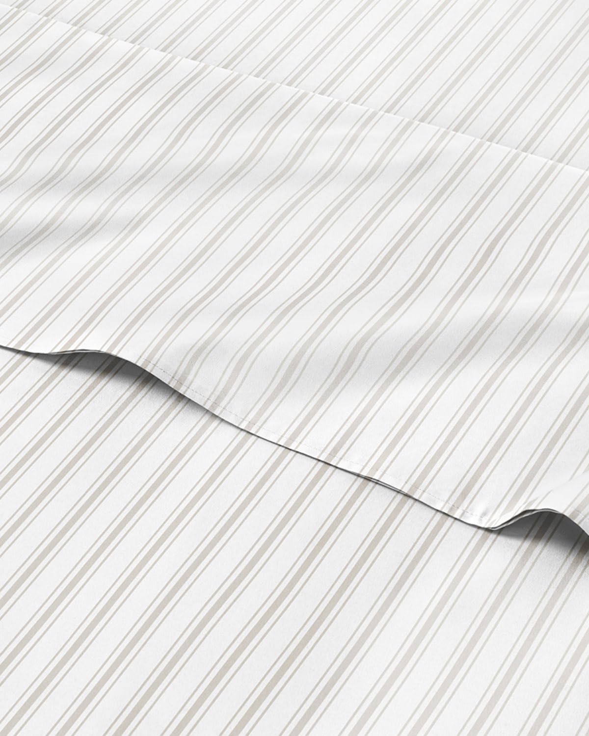 Grey Striped Sheets - 1 Flat & 1 Fitted Sheet & 2 Pillowcases w/ Deep Pockets - Comfy, Cozy, Wrinkle & Fade Resistant - Ultra Soft, Breathable and Cooling - Luxury Pinstripe Bedding - Full Size
