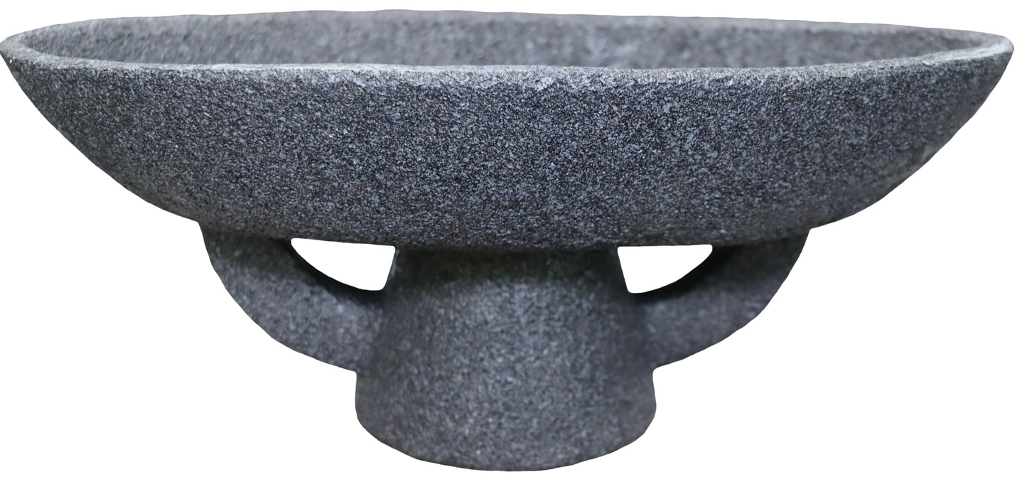 Boho Modern Decorative Bowl decor - Multi functional modern home Pedestal decoration bowl,Handicraft Bowls,Stylish Key Bowl for Entry Table,Fruit Bowls for Kitchen Counter,Artificial Stone Black