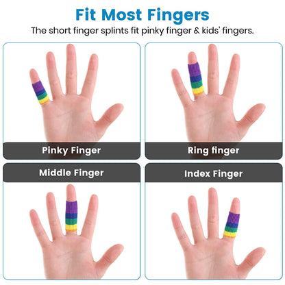 EDNYZAKRN Finger Compression Sleeves Support, Finger Protectors Cots for Arthritis Swelling Basketball Sport, Breathable Elastic (10, Rainbow, One Size)