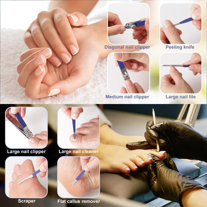 Manicure Set Pedicure Kit Womens Nail Clippers Set 32 in 1 Professional Grooming Care Tools Nail Kit Including Facial, Fingernails and Toenails Care with Travel Case Women (Rose Pink_32 in 1)