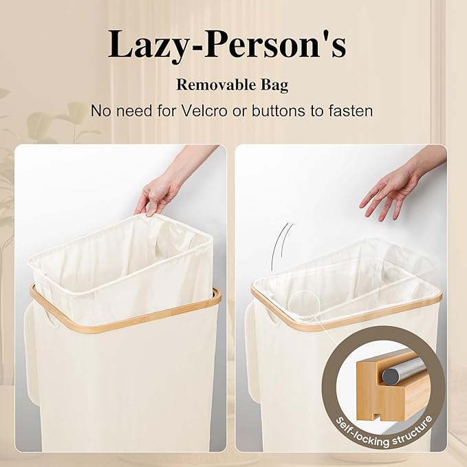 Large Laundry Hamper, 75L Waterproof Laundry Basket