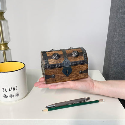 Nautical Cove Treasure Chest Keepsake and Jewelry Box Wood - Decorative Treasure Box