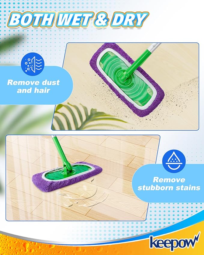 KEEPOW Reusable Mop Pads Compatible