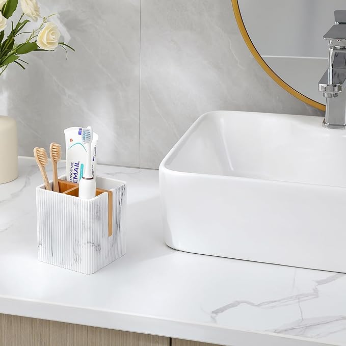 rejomiik Toothbrush Holders for Bathrooms Countertop, 3 Slots Electric Tooth
