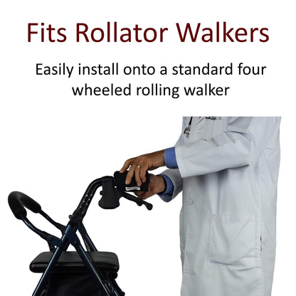 Crutcheze Rollator Walker Handle Wrap Cushions – Secure Fit Hook & Loop Closure for Wide or Winged Ergonomic Handles – 3/8” Padded Grip Covers – Washable – Designed in USA