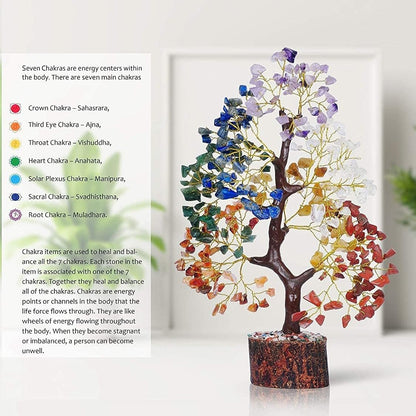 YATSKIA 7 Chakra Tree of Life - Crystals and Healing Stones | Birthday Gifts for Women | Crystal Tree for Positive Energy | Home Office Decor | Spiritual Gifts for Women