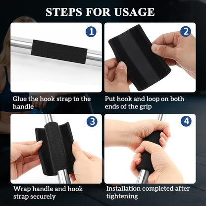 4Pcs Rubber Foam Grip Wrap Easy to Install Handle Grips Handle Covers for Fitness Home Garden Bicycle Exercise Equipment Handlebar Replacement