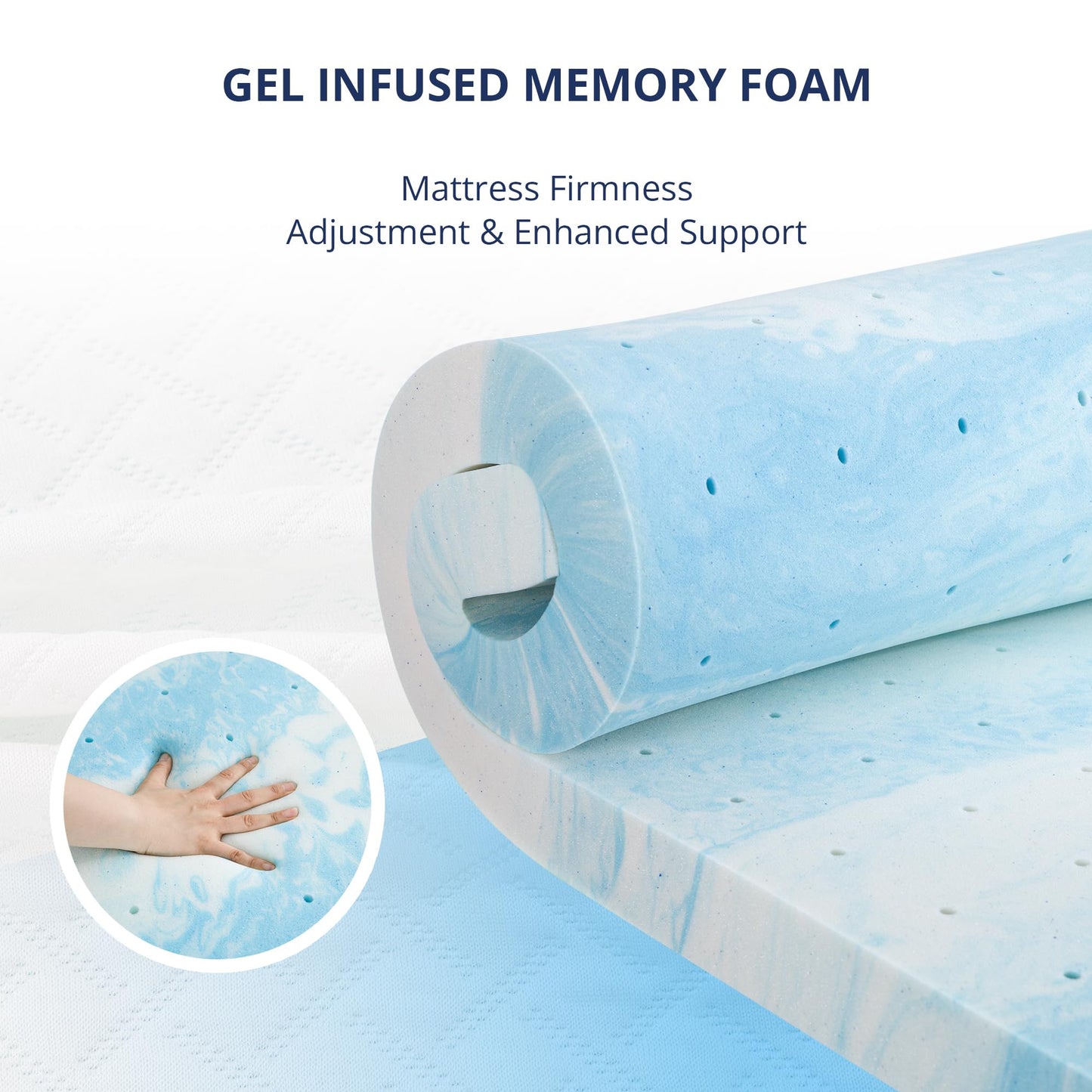 4 Inch Gel Memory Foam Mattress Topper Twin Size, Cooling Bed Topper for Pressure Relief with Removable Breathable Soft Cover, CertiPUR-US Certified
