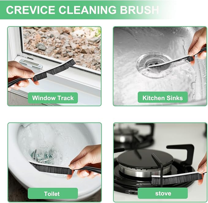 Crevice Cleaning Brush, Hard Bristle Grout Scrub Brushes Tool, Straw Cleaner