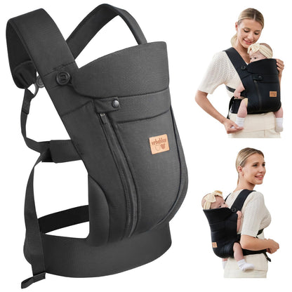 vrbabies Baby Carrier from Newborn, Ice Silk Baby Sling with Adjustable Belt & 3D Breathable Mesh, Face-in and Face-Out Front and Back Carry for Newborns and Older Babies 4-15kg Bl-Belt