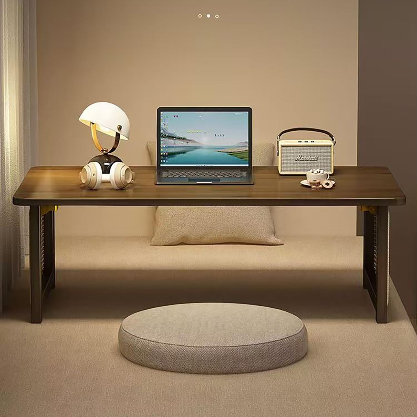 YHGSYXL Japanese Floor Table Bamboo Folding Coffee Table Portable Solid Wood Japanese Coffee Table, No Assembly Japanese Dining Table for Sitting on The Floor, Easy Storage(39.4 * 18.9 * 13.8in.)
