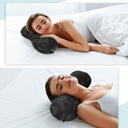 1 Pc Neck Pillow for Recliner Headrest Pillow Bone Shaped Chair Plush with Adjustable Strap Neck Support and Pain Relief Curve Head Cushion for Car Travel Airplane (Grey)
