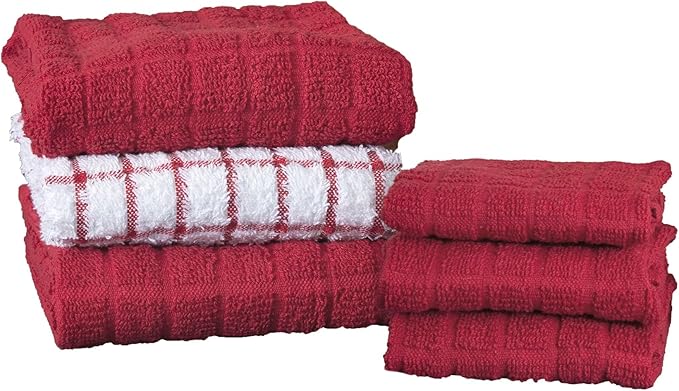 Ritz Premium Kitchen Towel and Dish Cloth Value Set: Highly Absorbent, Super