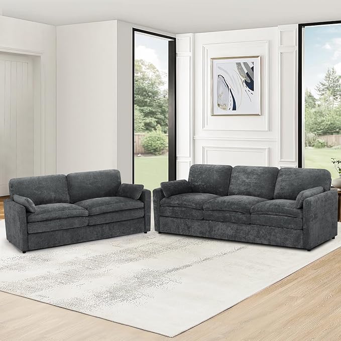 Chenille Upholstered Sofa Set