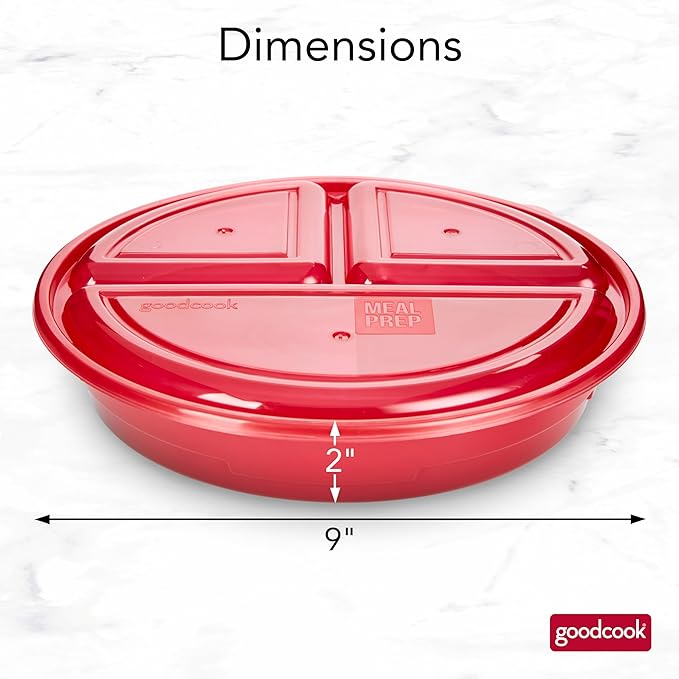 GoodCook Meal Prep Containers Set Microwave & Dishwasher-Safe Round Food
