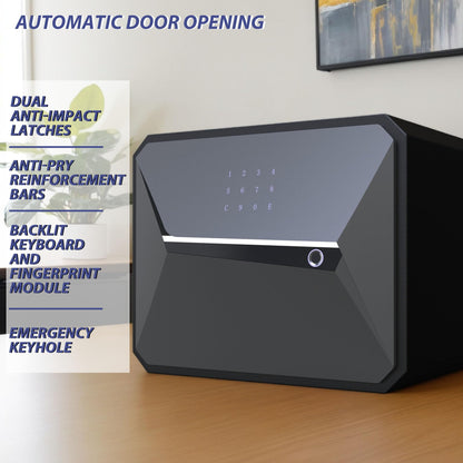 BOFON Fingerprint Smart Safe Box Security Box with Key,1.2 Cubic,Safety Box for Home Office (1.2 Cubic Feet-30Y)