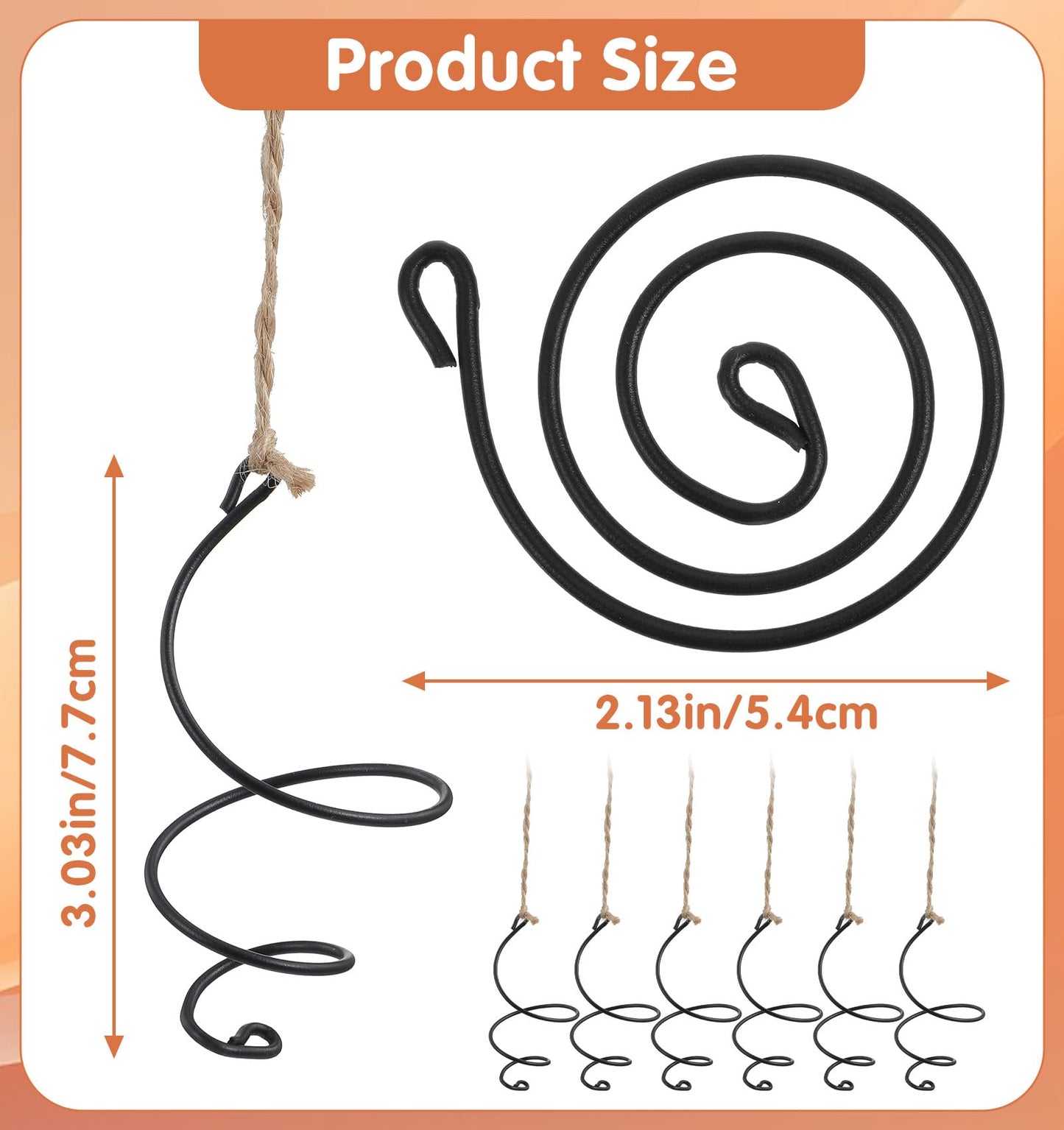 ValueBargain 6Pcs Hanging Air Plant Holder, Air Plant Hanger with Jute Ropes, Soilless Tillandsia Display Stand for Home & Office Decor, Succulent Container