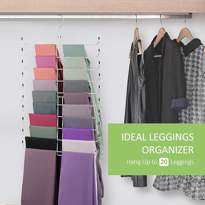2 Pack Leggings Hangers for Closet, Metal Yoga Pant Legging Organizer Holds 40