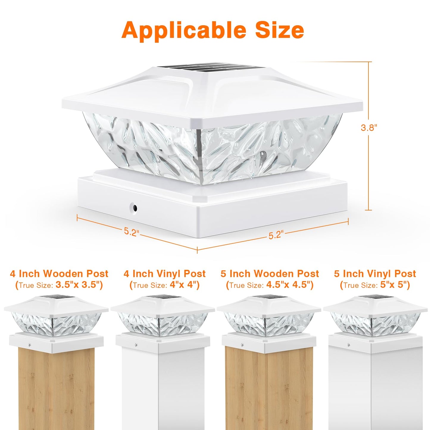 ENSLI 12 Pack Solar Post Cap Lights, 2 Mode Bright Solar Post Lights Outdoor Waterproof, Outdoor Post Lights Solar Powered Deck Lights for 4x4 4.5x4.5 5x5 Posts in Garden Decor