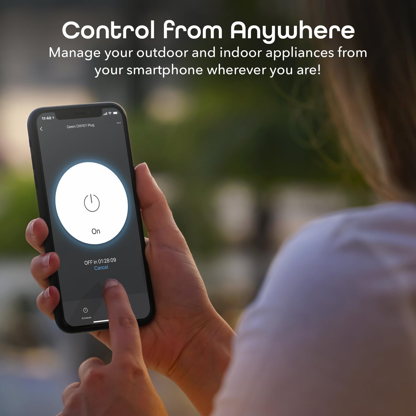 Geeni Outdoor Duo Wi-Fi Smart Plug, Weatherproof Dual Socket, Wireless Remote Control, Works with Alexa & Google Home, 2 Outlets