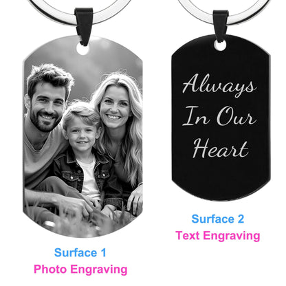 Queenberry Custom Keychain with Picture Personalized Photo Keychain Gift for Wedding Gift for Christmas Dad Men Husband Boyfriend