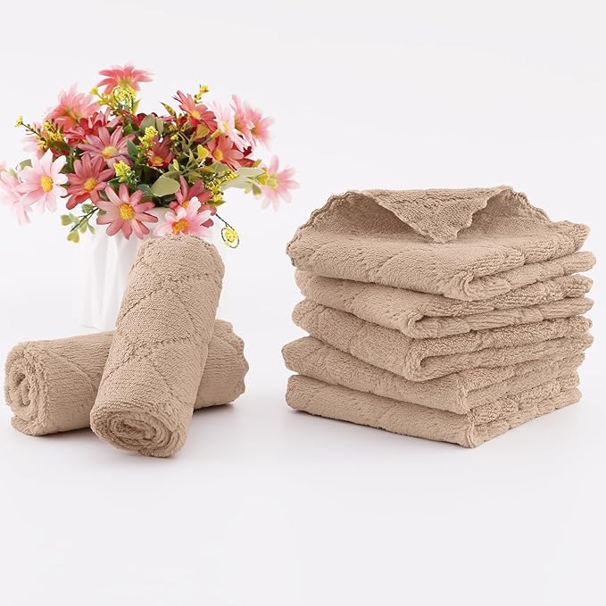 Homaxy 12 Pack Kitchen Dish Cloths, Super Soft and Absorbent Coral Velvet Dish