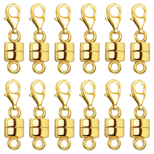 MKCYD Magnetic Necklace Clasp with Lobster Clasp,14K Gold and Silver Magnetic Jewelry Clasps for Necklace Extender Bracelet Closures