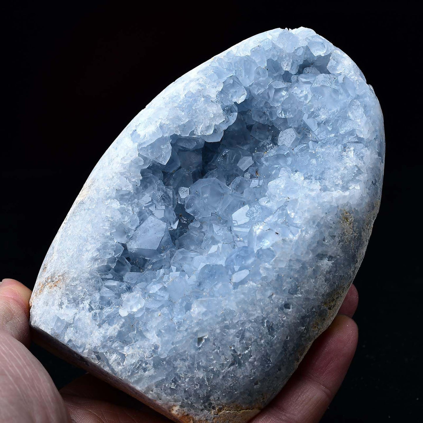 FZBHRO Large Blue Celestite Cluster Geode Healing Crystal Stone Collection Mineral Specimen Home Office Decor Meditation Gifts 1.7-2.2 Pound