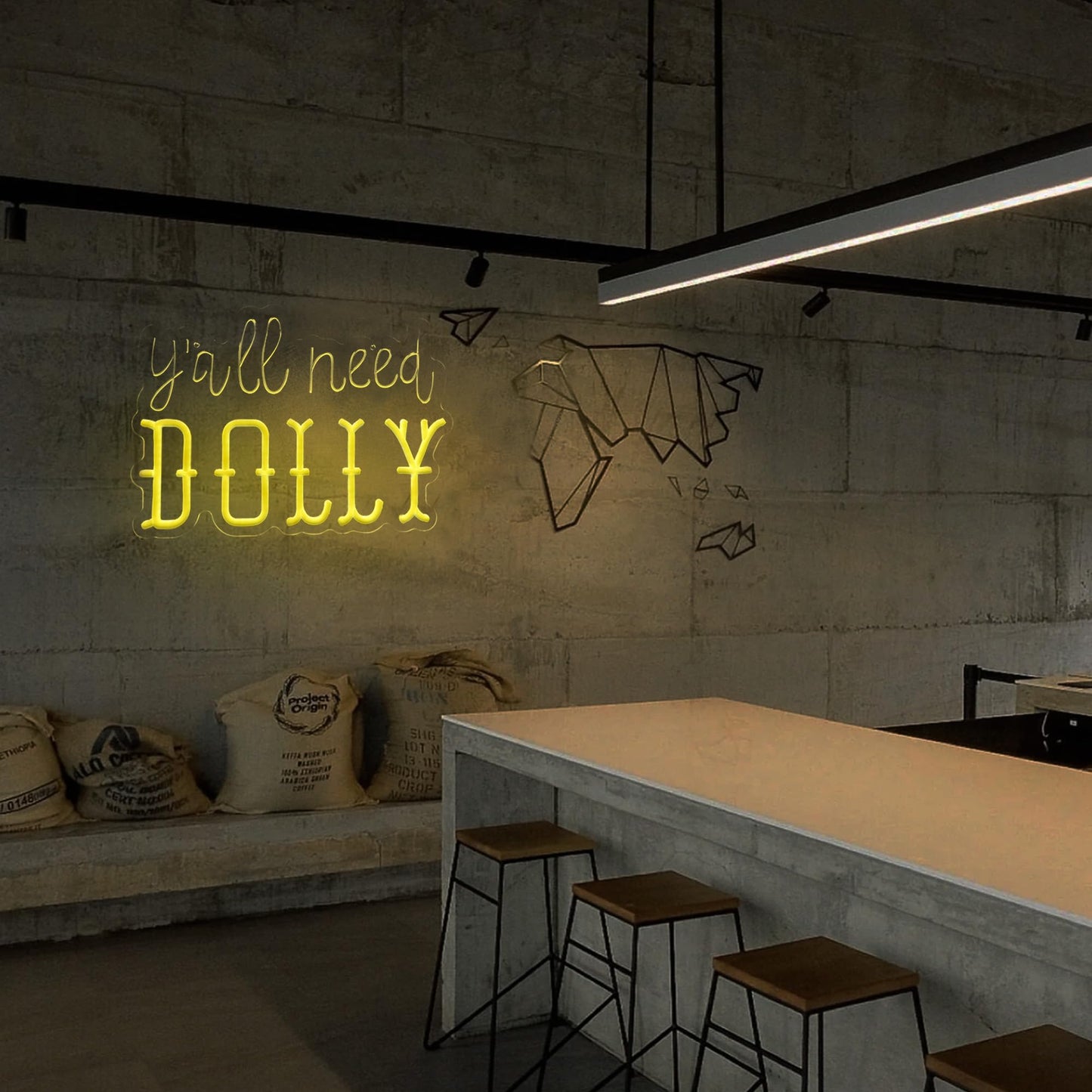 Y'all Need Dolly Neon Sign,Dolly Light Up Sign,For Wall Decor Home Decor USB Powered Christmas Birthday Gift