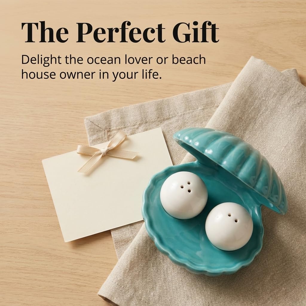 The Bridge Collection Novelty Oyster Salt and Pepper Shaker 3 Piece Set
