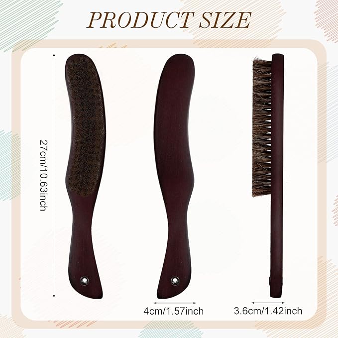 Patelai 2 Pcs Horsehair Felt Hat Brush Kit Lint Brush