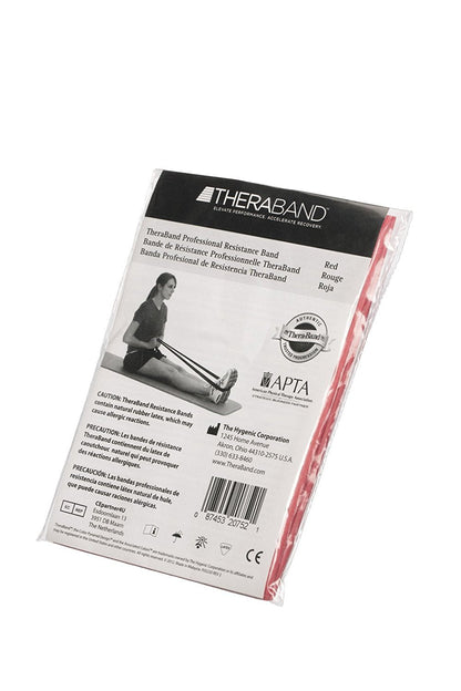 THERABAND Resistance Bands, 5 Foot, 30 Count Professional Latex Elastic Bands For Upper & Lower Body Exercise, Physical Therapy, Lower Pilates, At-Home Workouts, & Rehab, Medium Red, Level 2