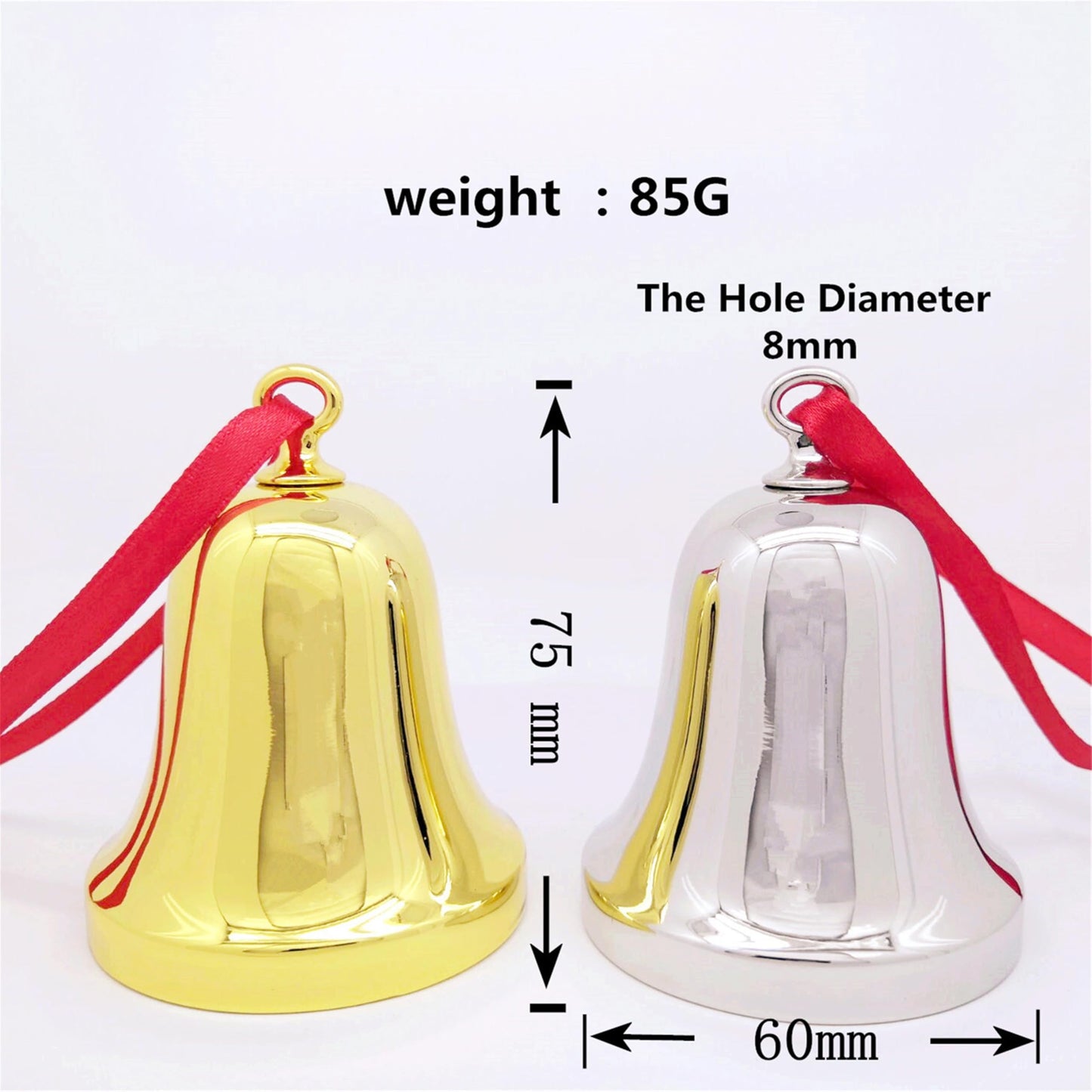 JUPPE 2026 Silver Christmas Bell Ornament with Snowflake Charm, Silver Metal Tag Engraved- The Sweetest Sounds are Shared, Red Ribbon (Silver 2)