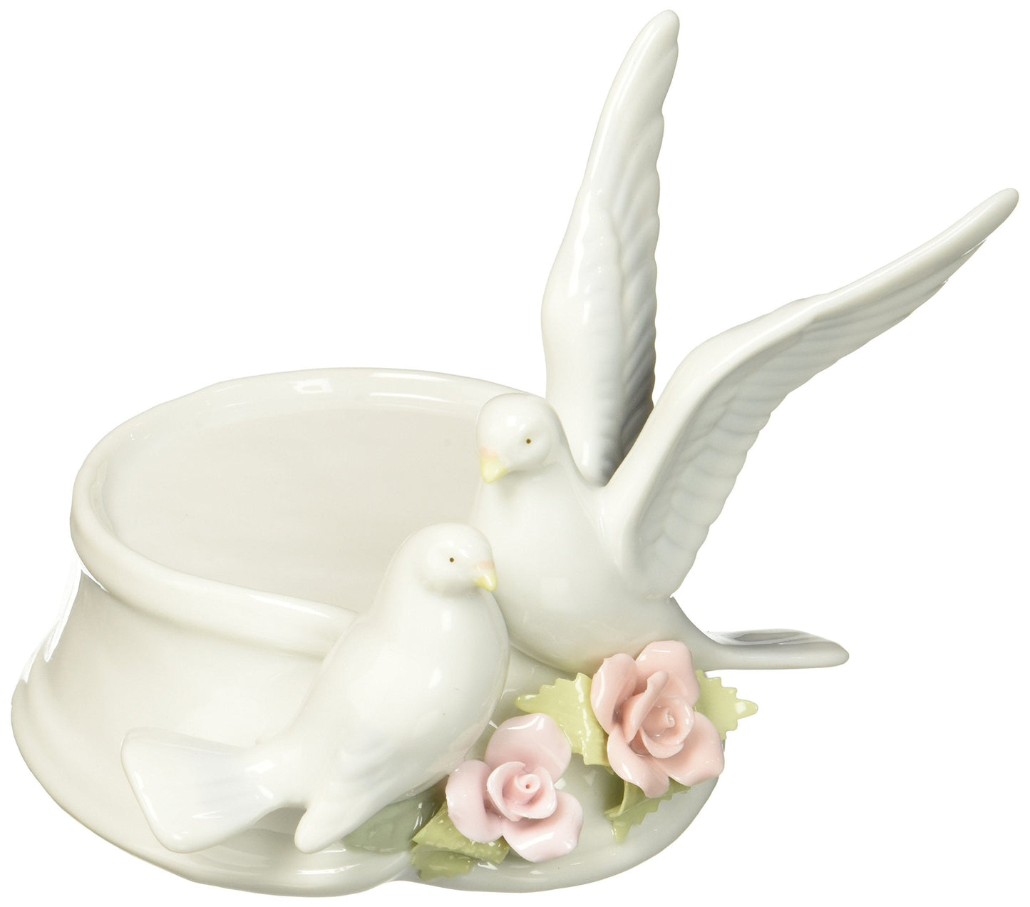 Cosmos 96280 Fine Porcelain Pair of Doves Candle Holder, 5-Inch