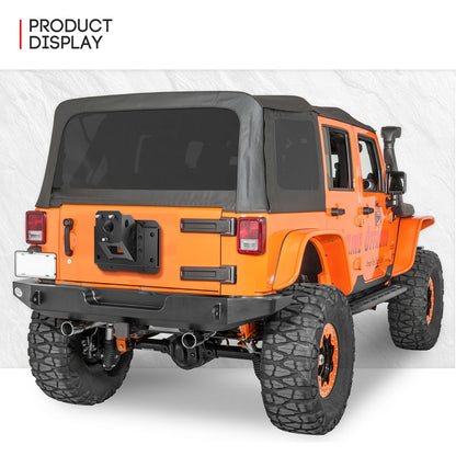 XOOKUN Adjustable jk Spare Tire Carrier Composition Jeep Wrangler JK JKU Unlimited 2007-2018 (2/4 Doors) Heavy Duty Installation Bracket Up to 37 inch