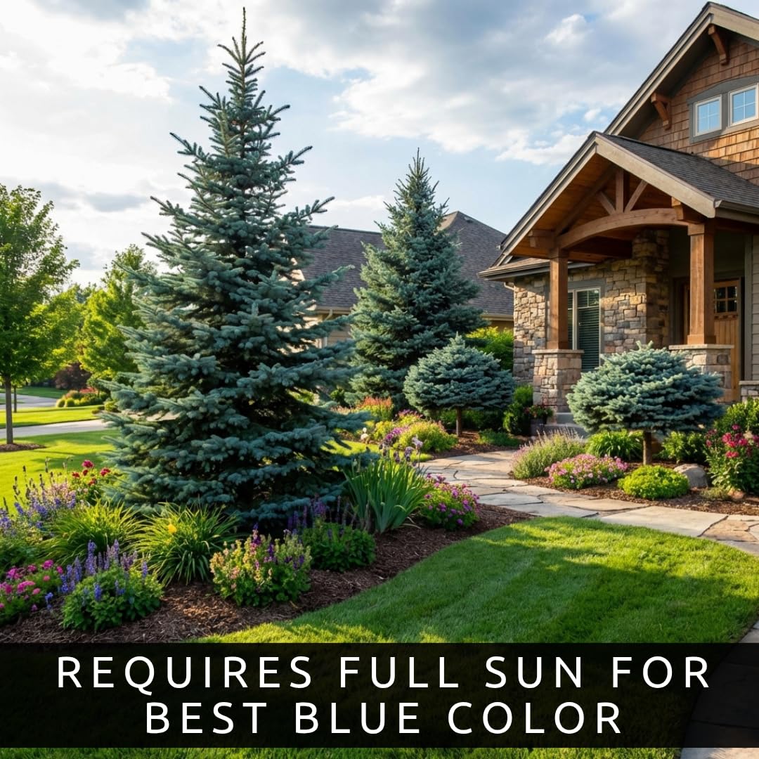 Blue Spruce Seeds for Planting | 50 Seeds | Colorado Blue Spruce, Picea pungens glauca | Attractive Trees for Privacy or Landscaping | Distinctive Leaves