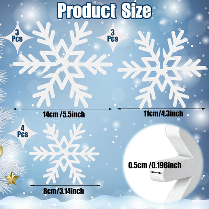 Qunclay 20 Pcs Wooden Snowflake Decorations 3D Snowflake Tabletop Decor Winter Signs and Centerpiece for Winter Wonderland Decorations Xmas Tiered Tray Decor(White)