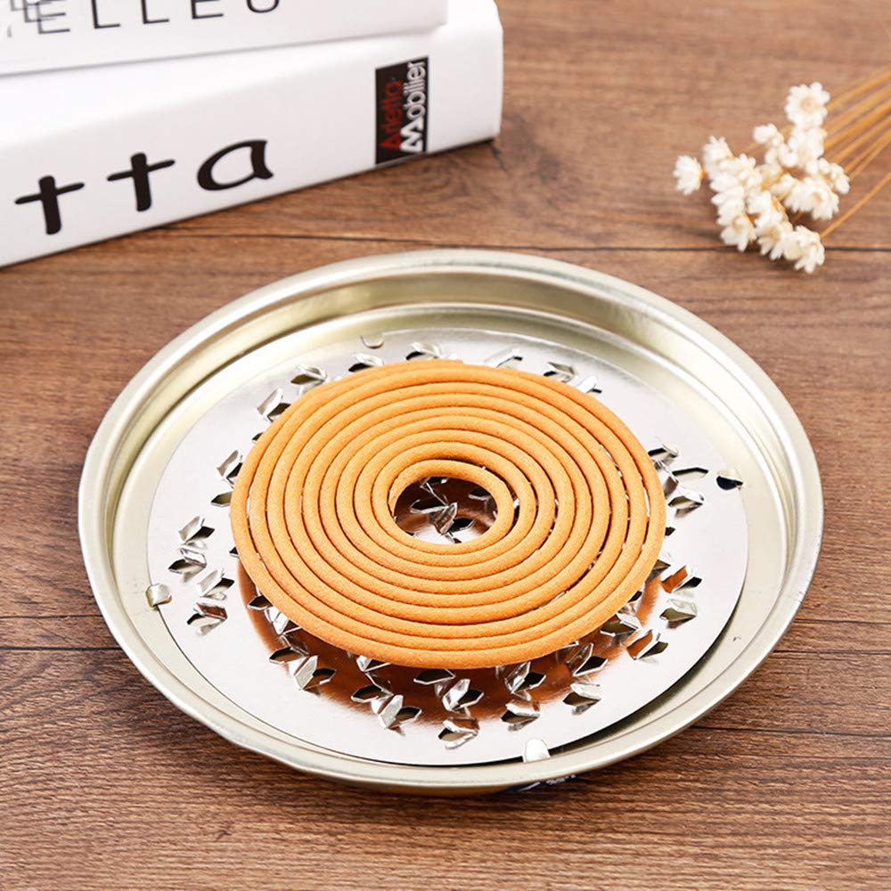Tkocisa 4 Pack Mosquito Coil Holder, Mosquito Coil Incense Burner with Cover for Outdoor Use, Deck, Patio, Pool Side, Camping, Hiking and Fishing
