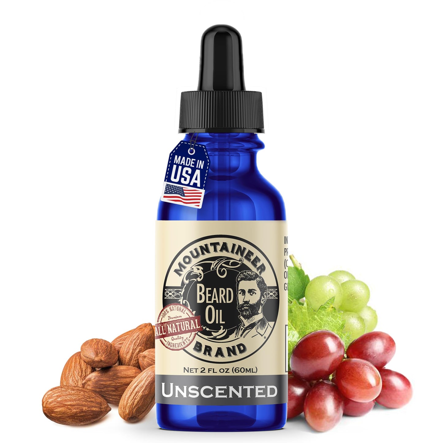 Mountaineer Brand Natural Beard Oil with Lime & Sage Scent | Made in West Virgina | Hydrates, Moisturises, Softens & Conditions for Beard Growth | Treats Dry Itchy Beards for Men | 2oz