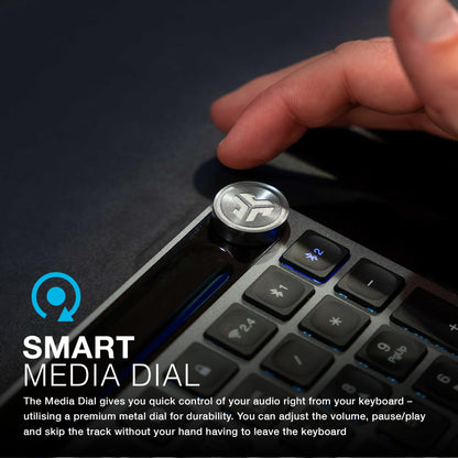 JLab Epic Advanced Wireless Keyboard - Multi Device Backlit Rechargeable Bluetooth Keyboard with 2.4G USB Connectivity, Slim Design Full Size Office Keyboards with Quiet Keys for PC/Laptop/Apple Mac