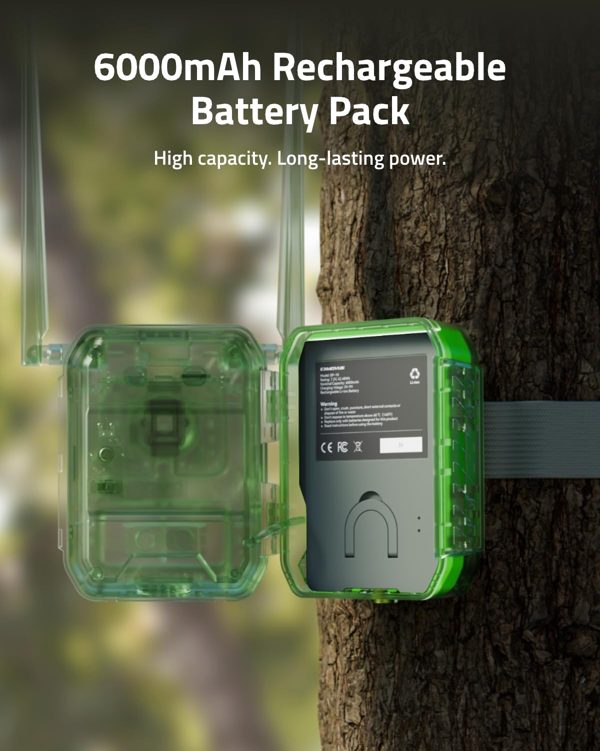 CAMOVUE True 4K 4G LTE Cellular Hunting Camera Outdoor +Battery Pack+6W Solar Panel, 0.2s Trigger Speed, Game or Trail Camera with GPS, Non-Glow IR, SIM Card, Motion Capture, Talon Pro+BP-10+SP-10