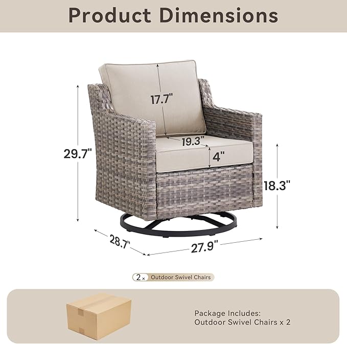 Outdoor Swivel Rocker Patio Chairs-High Back Wicker Swivel Rocker Patio Chairs