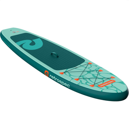 Retrospec Weekender Inflatable Stand Up Paddle Board Includes Paddle, Pump, Travel Bag and Accessories 10’6” Lightweight Inflatable SUP, Puncture Resistant Inflatable Paddle Board for Adults