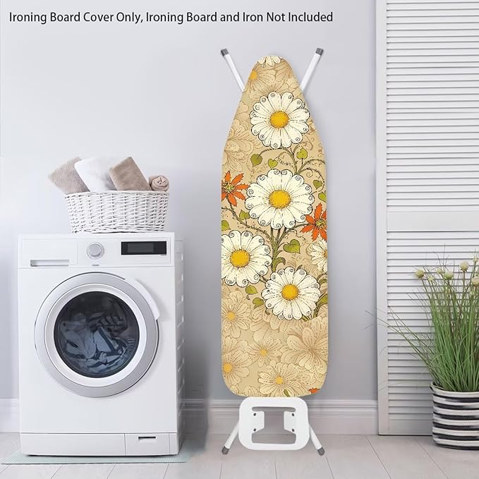 Daisy Print Ironing Board Cover and Pad Heat Reflective Stain Resistant Iron