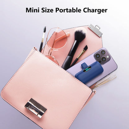 [2-Pack] Mini Portable Charger 5000mAh Power Bank,3A PD USB C Cell Phone Portable Power, LCD Display Battery Pack Compatible with iPhone 16/15/15 plus/15 pro/15 pro Max/Android/Samsung/Moto/LG etc